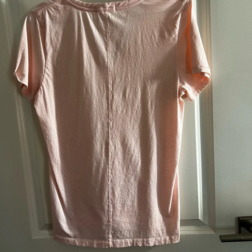 rag & bone Light Pink V-Neck Short Sleeve Top